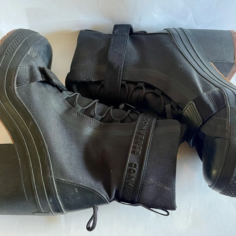 CONVERSE Combat Boots Womens 10 Black Chuck Taylor All Star Platform chunky heel - Picture 5 of 9